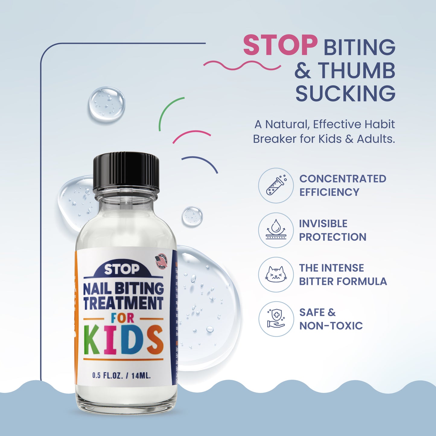 KIDS STOP NAIL BITING — Bitter Taste Nail Biting Deterrent for Kids