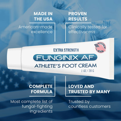 FUNGINIX AF Athletes Foot Cream - Topical Anti-Fungal Treatment, Eliminates Athlete's Foot Infections, Safe & Effective (1 Ounce) - Sisquoc Healthcare