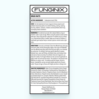 FUNGINIX Toenail Fungus Treatment Extra Strength - Antifungal Nail Treatment With Undecylenic Acid & Tea Tree Oil - Sisquoc Healthcare